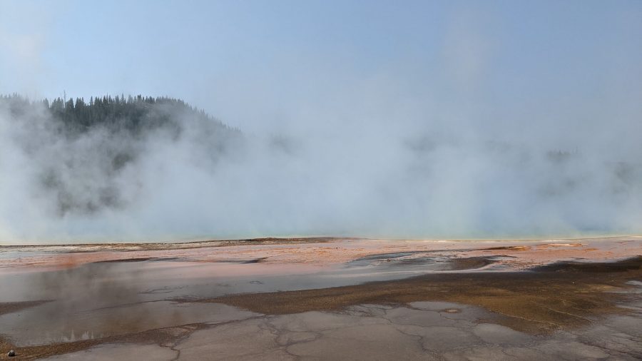 View of the Grand Prismatic Spring in Yellowstone National Park